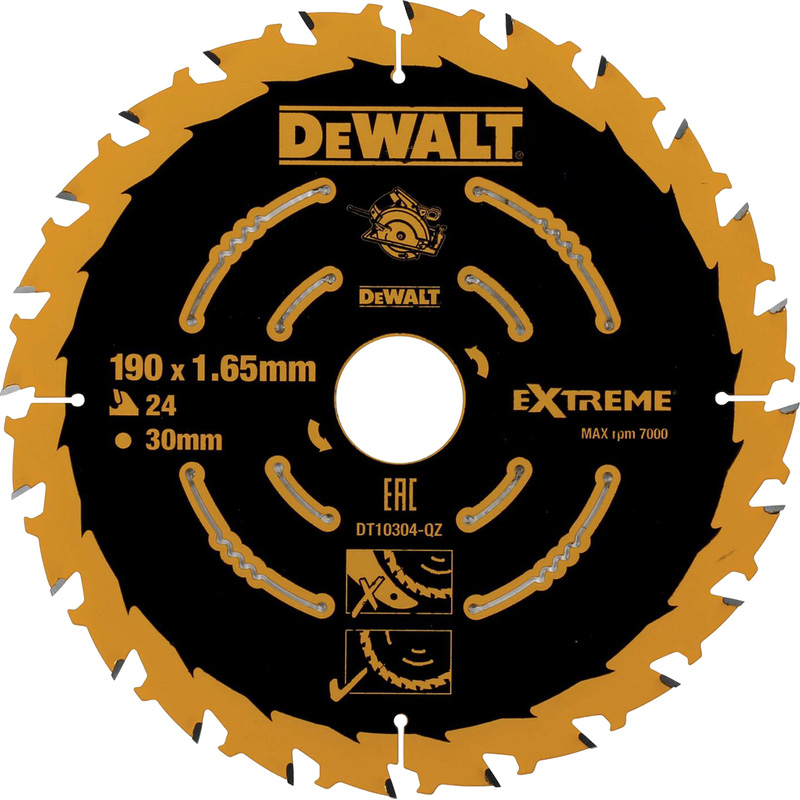 DeWALT cirkelzaagblad 190x30mm 24T DT10304