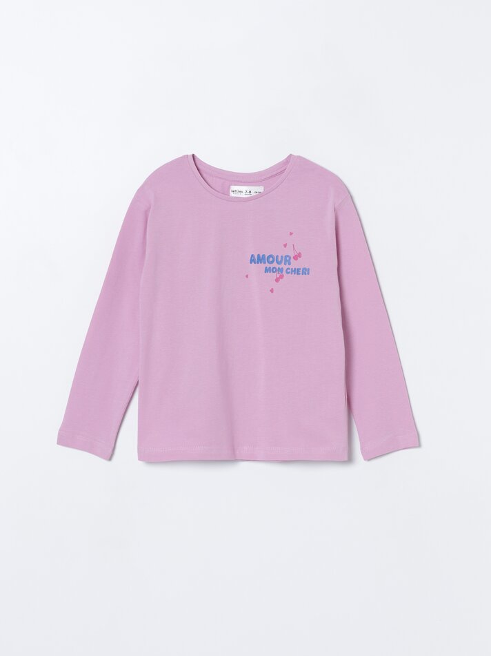 Pacote com 6 camisetas de manga comprida estampadas - Pretas