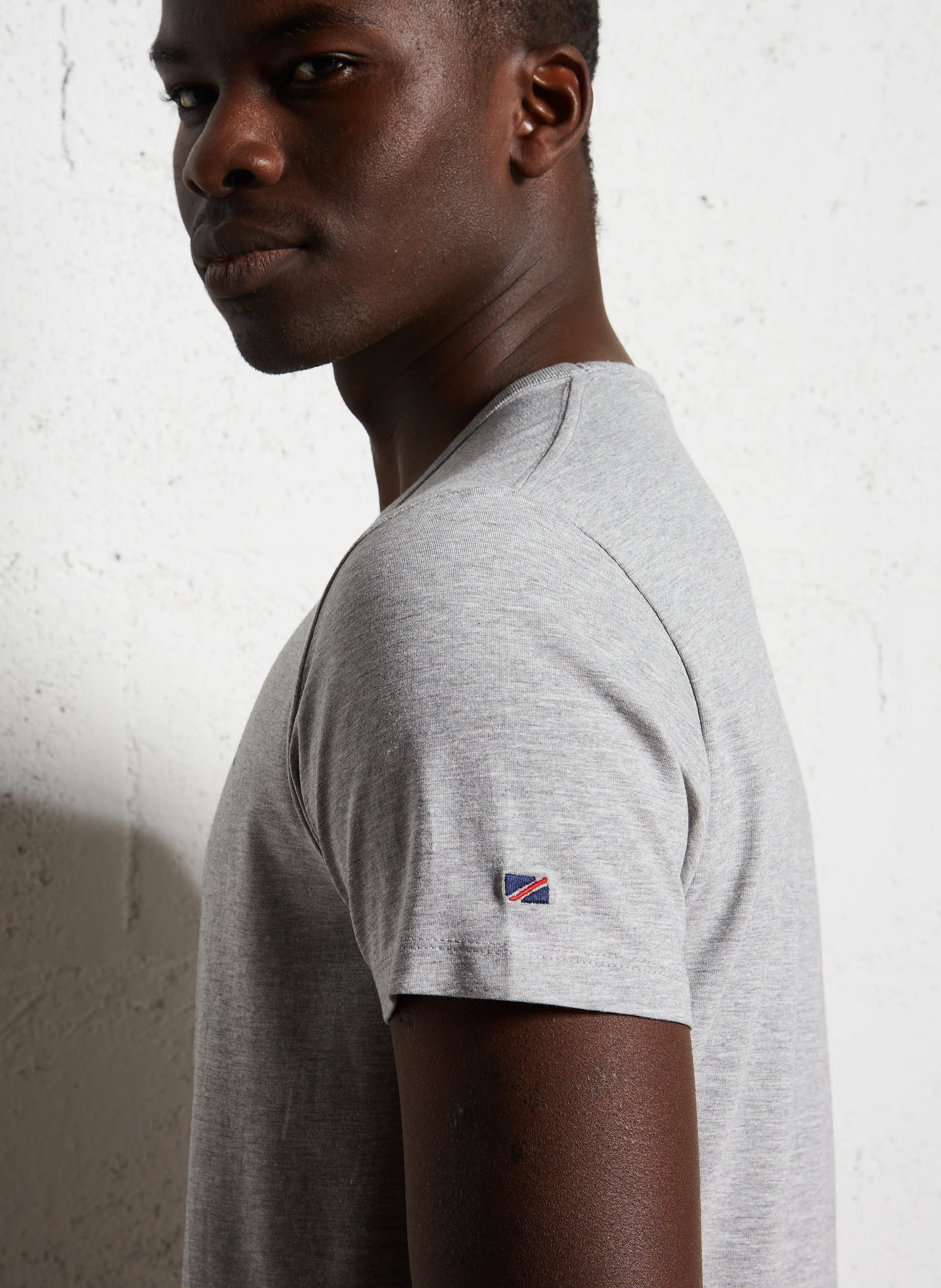 Tee-shirt droit en coton mélangé | Gris