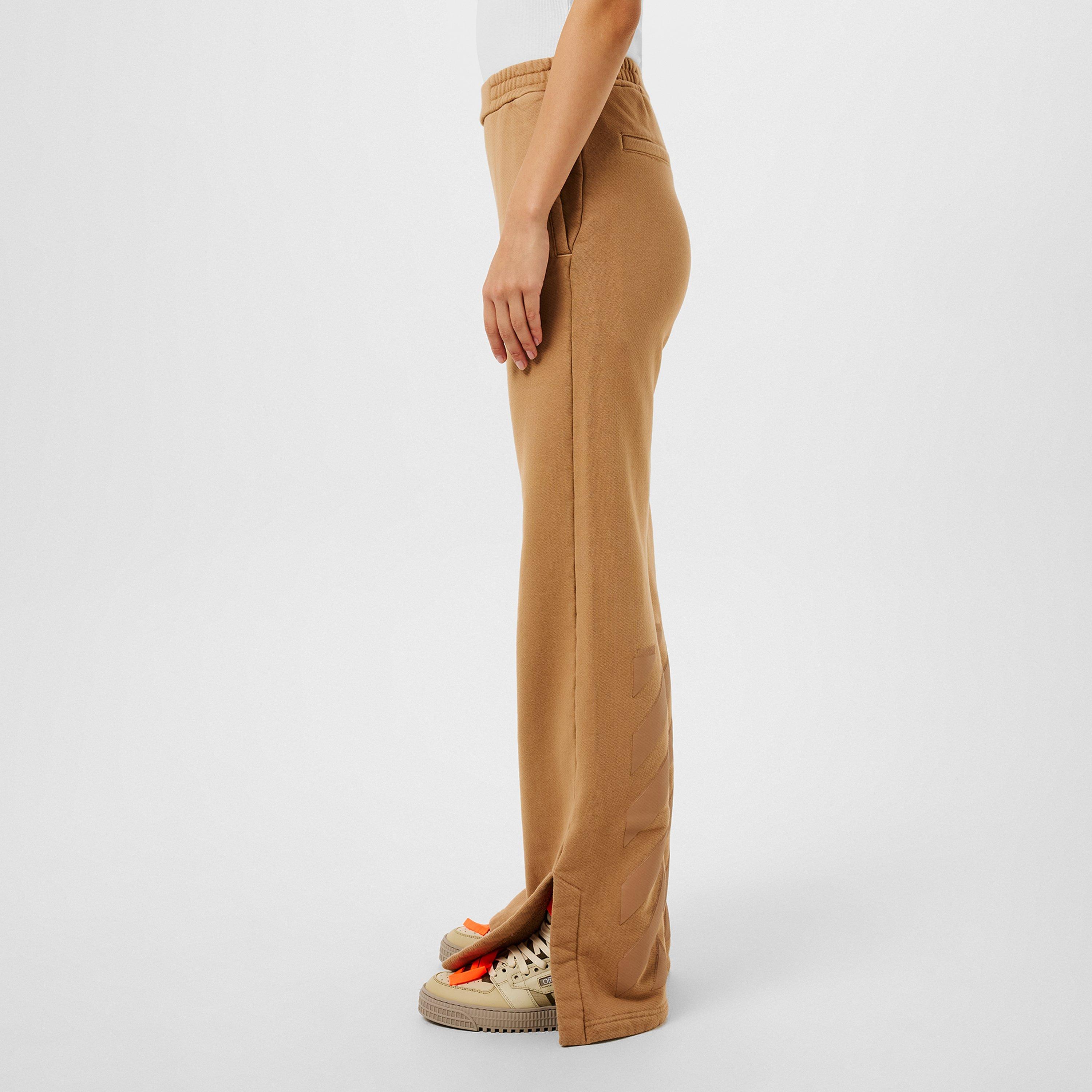 Off White Diagonal Taper Jogging Bottoms