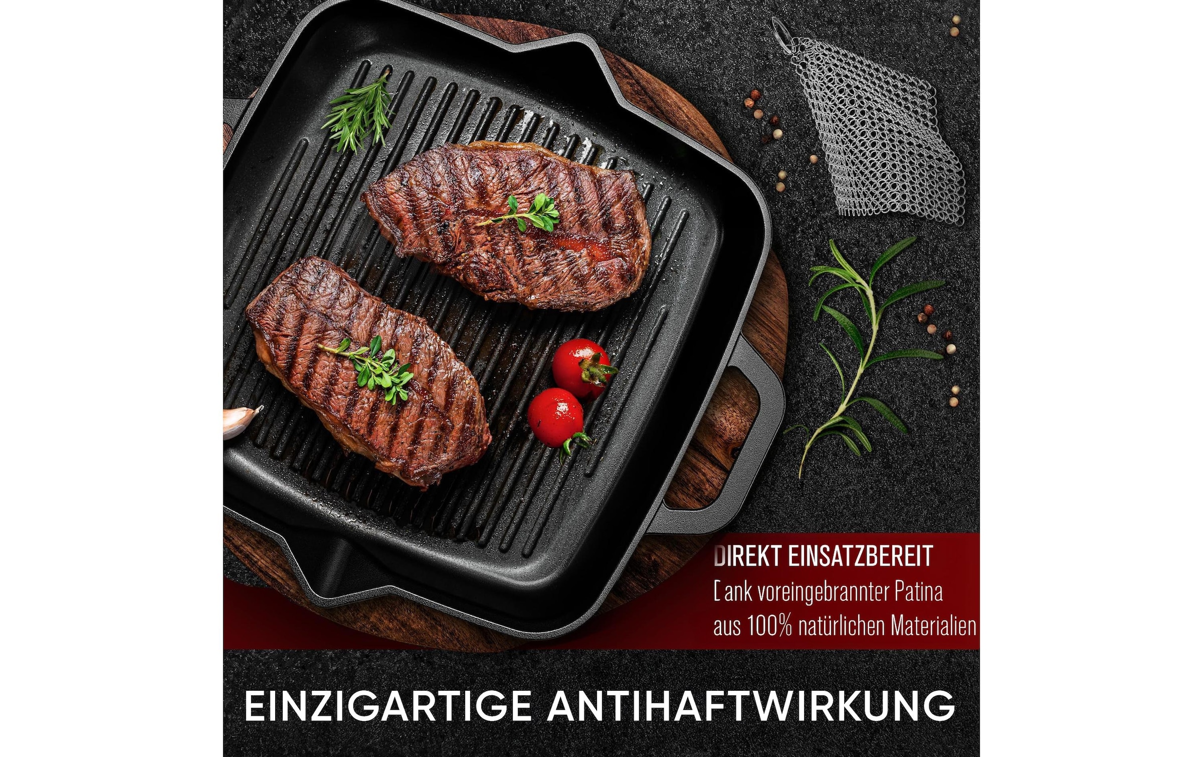 Grillpfanne »Gusskoenig 26 cm mit Ringreiniger« Gusseisen