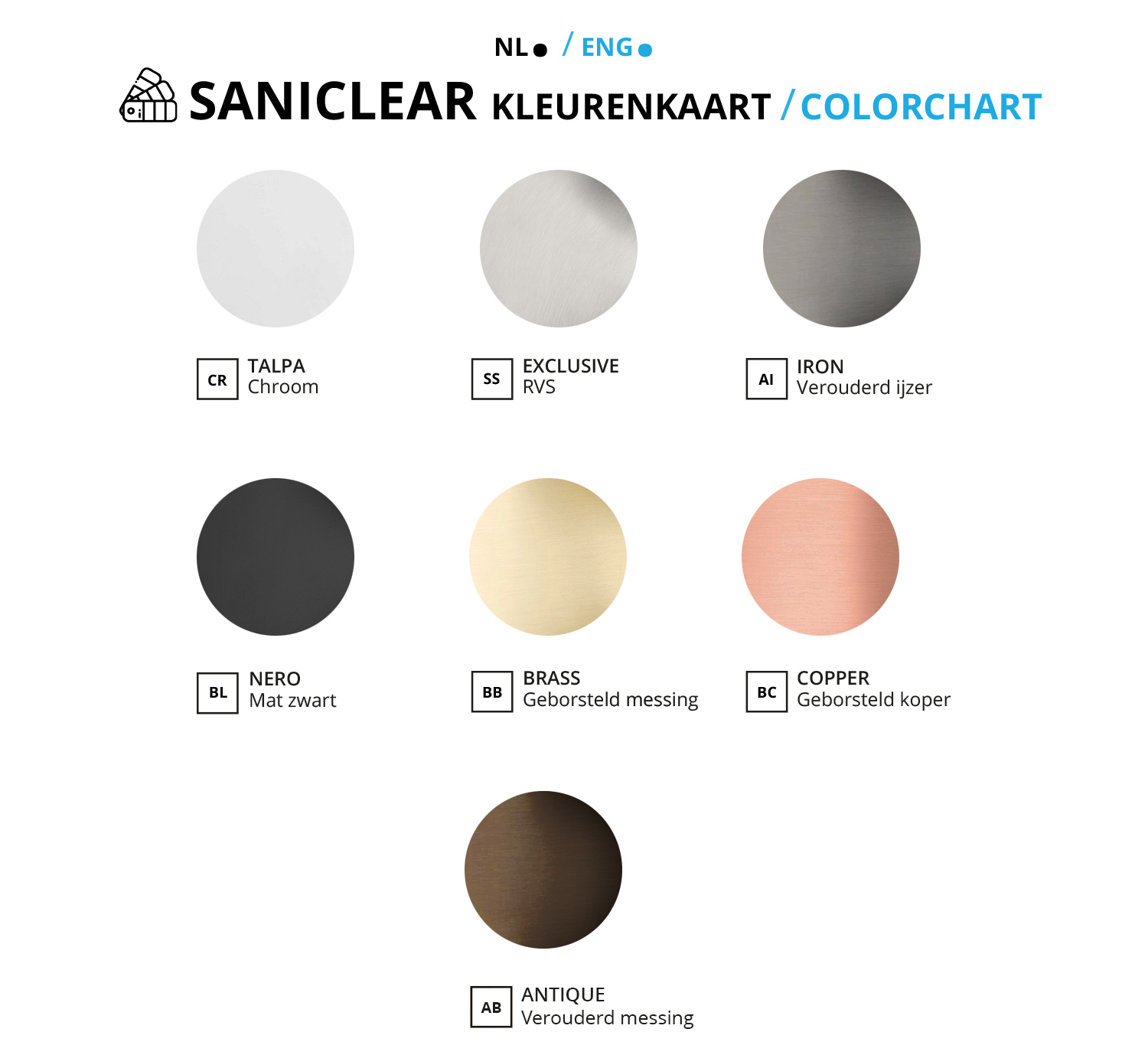 Saniclear Redro stabilisatiestang 100cm voor plafondbevestiging RVS