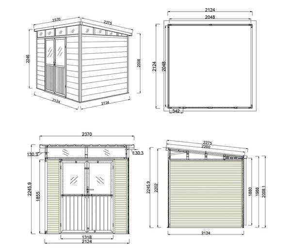Weide Gartenhaus, ca. B218/H226/T218 cm