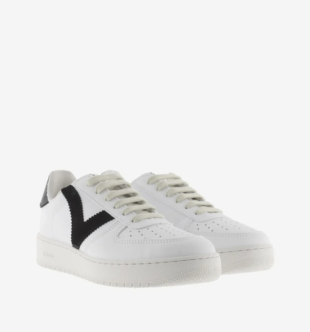 MADRID EFFET CUIR CONTRASTANT Baskets sport unisexe NEGRO
