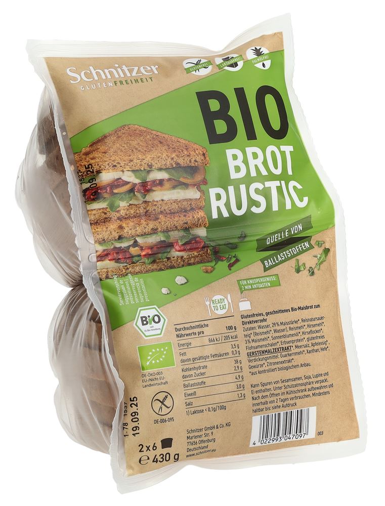 Schnitzer Bio Toastbrot Rustic<br>430 g, Beutel