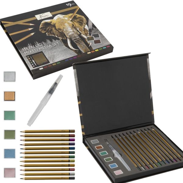 Nassau Conjunto Colorir Metálico 19 Peças