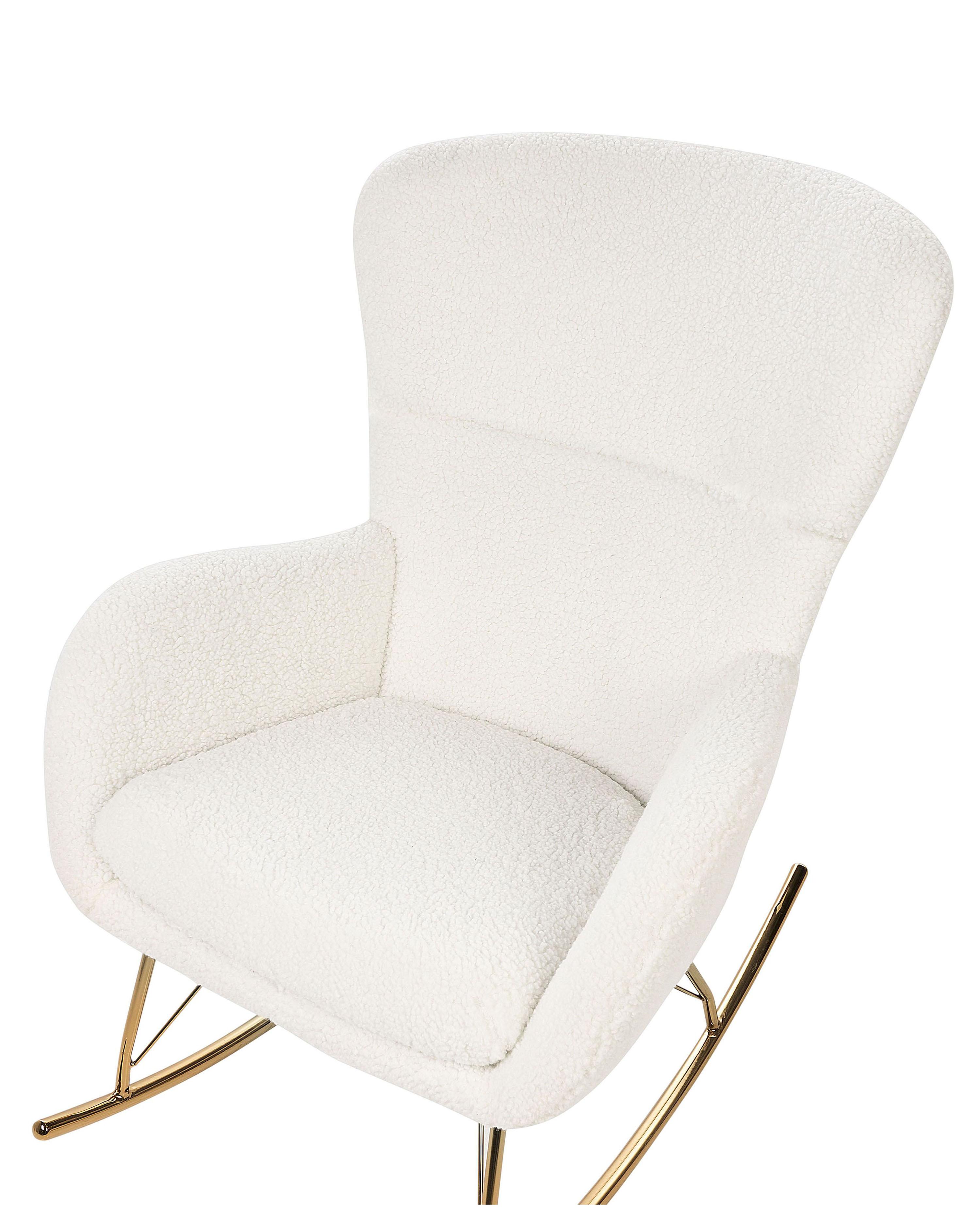 Schommelstoel ANASET Bouclé Wit