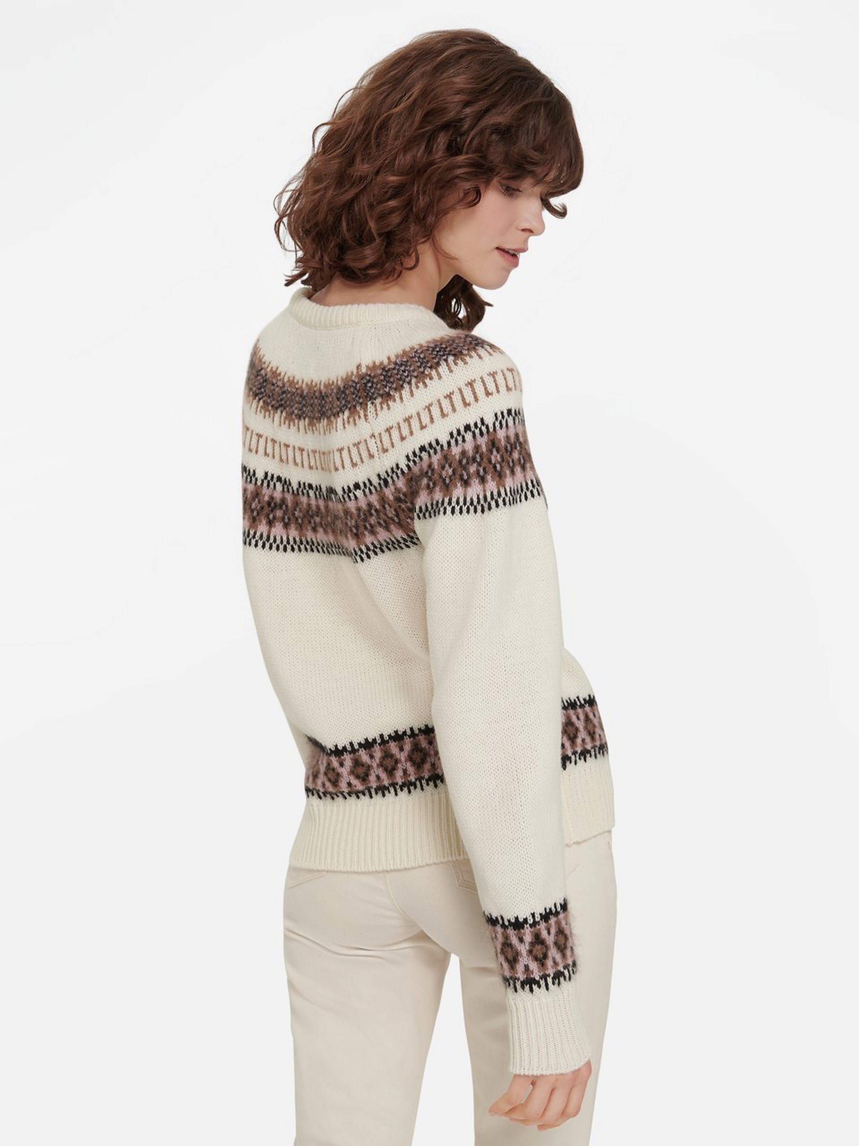 Rundhals-Pullover mit norwegischem Ethno-Design