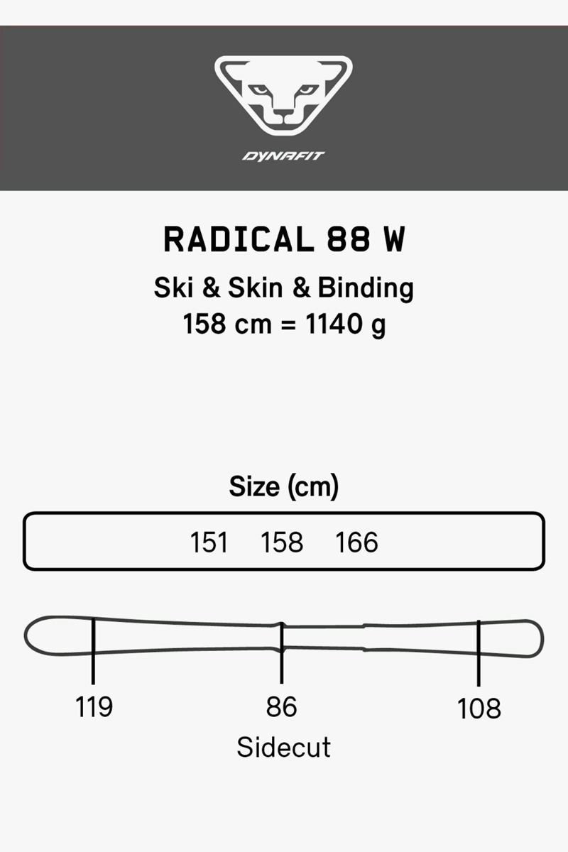 Dynafit Radical 88 Damen Ski Set + Fell 2223