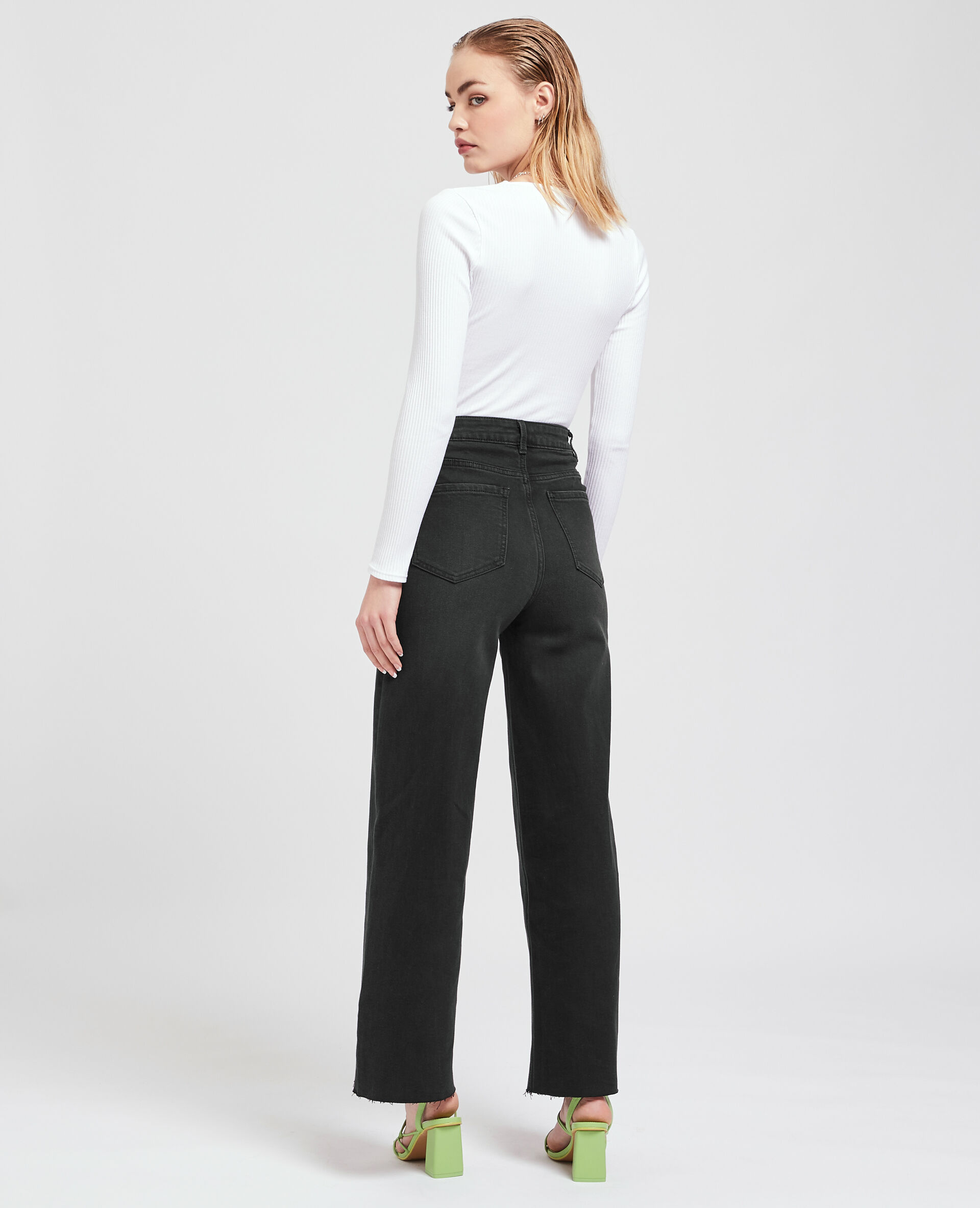 Jean wide taille haute - Noir