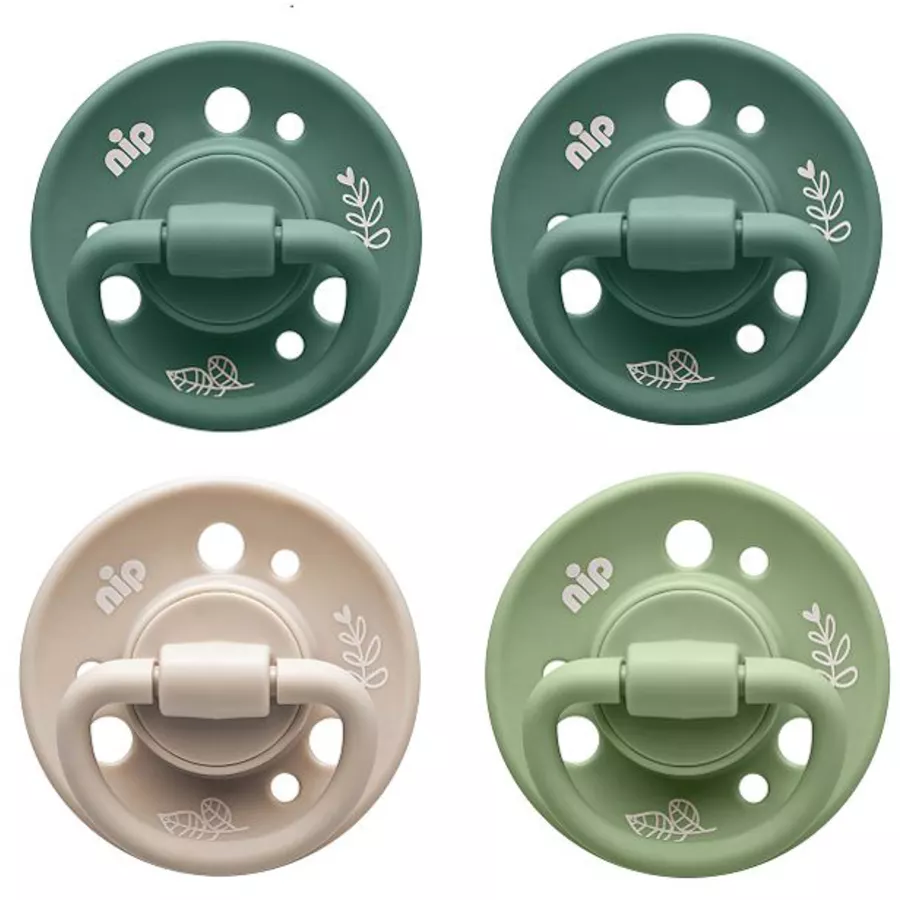 nip® Schnuller Cherry Green Boy, Größe 1 (0-6 Monate) Latex, Hellgrün  Grün  Grün  Beige