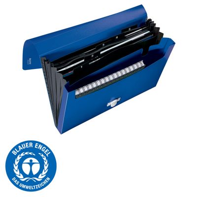 Leitz Recycle - Trieur à soufflet - 5 positions - A4 - pour 250 feuilles - à onglets - bleu