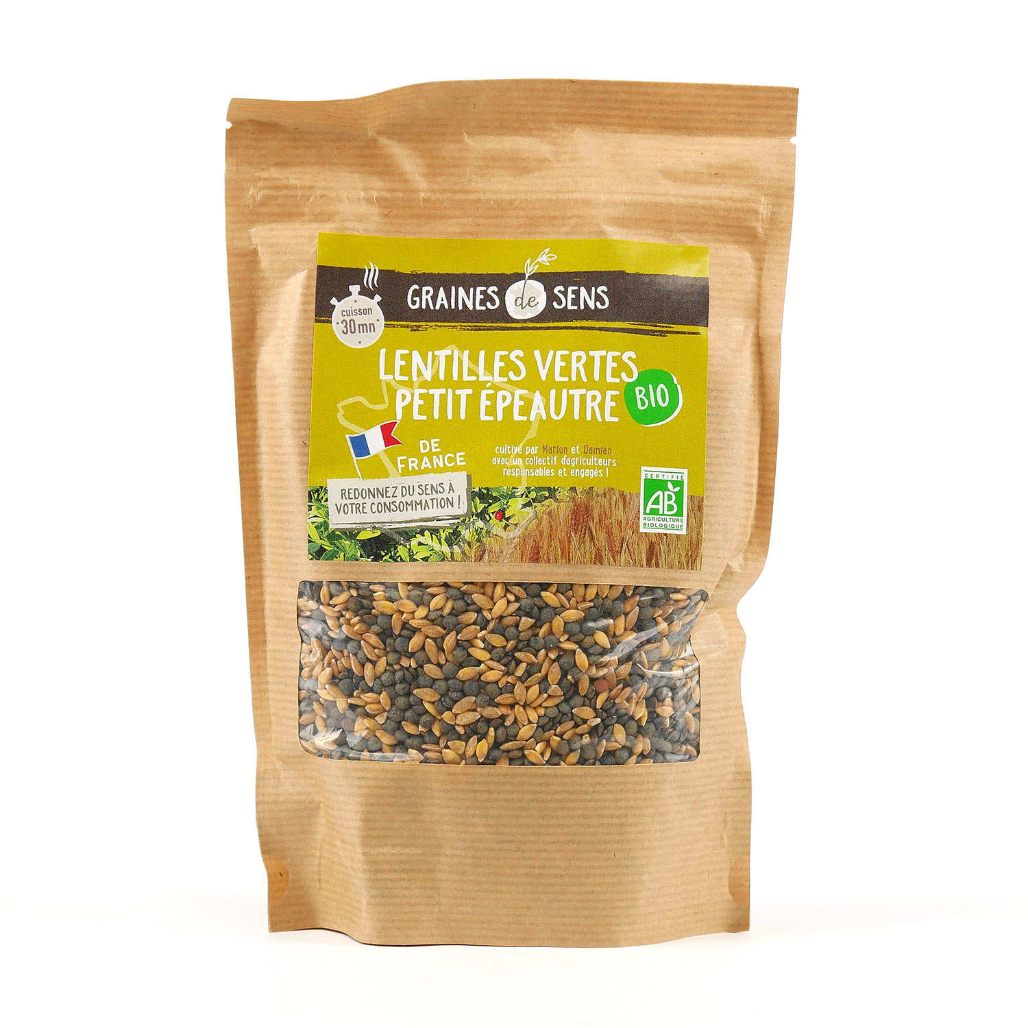 Mélange Petit Epeautre / Lentilles Vertes bio de France