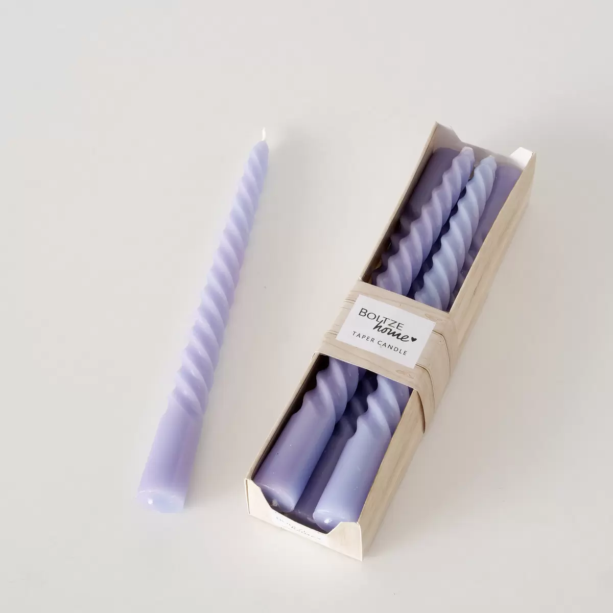Stabkerze Twisto Hellviolett