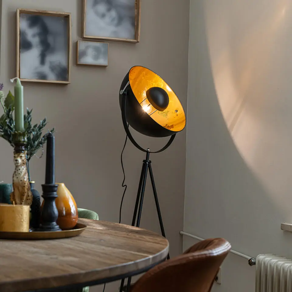 Qazqa vloerlampen magna licht88 zwart e27