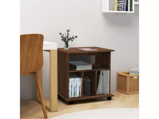 Armoire roulante chêne marron 60x45x60 cm Bois d'ingénierie