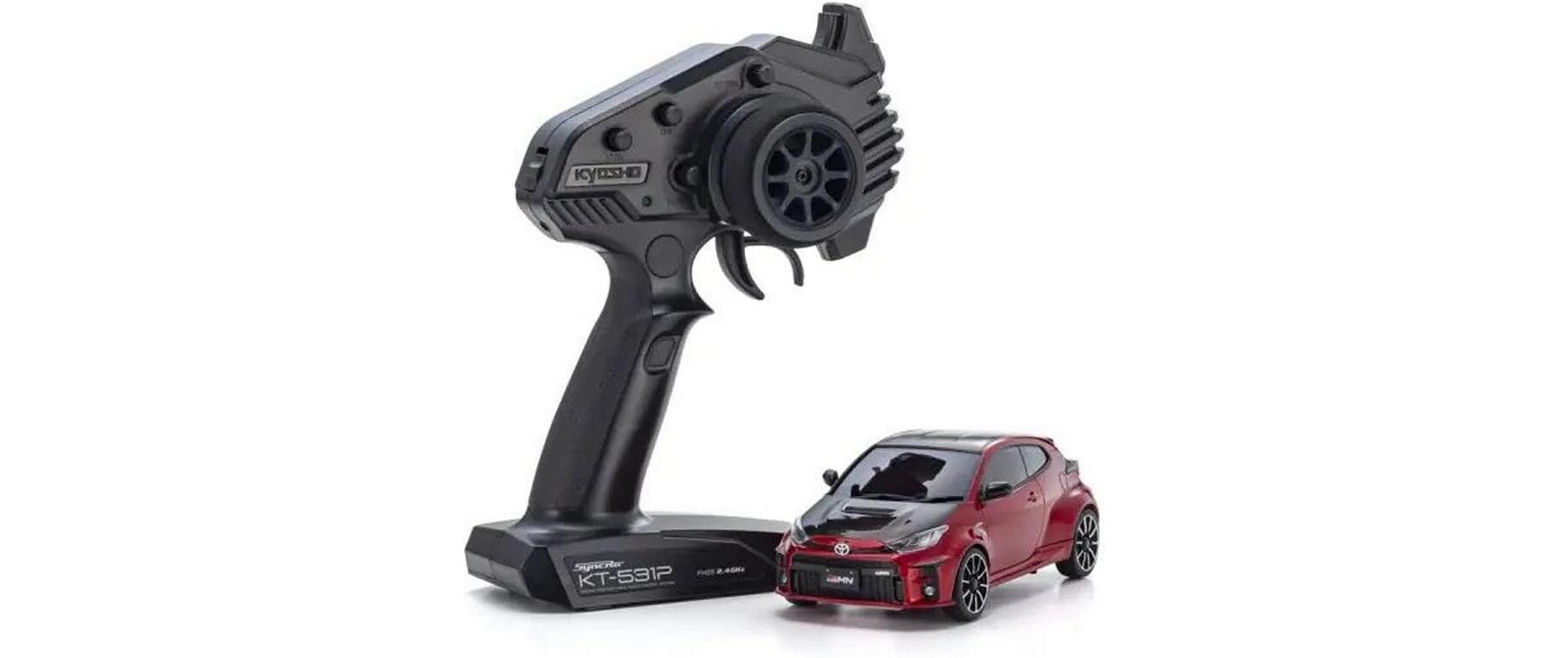 Mini-Z MA020 Toyota GRMN Yaris, Rot ARTR, 1:27<br>On-Road Modell mit Drift-Reifen und mit dem Syncro KT-531P Sender