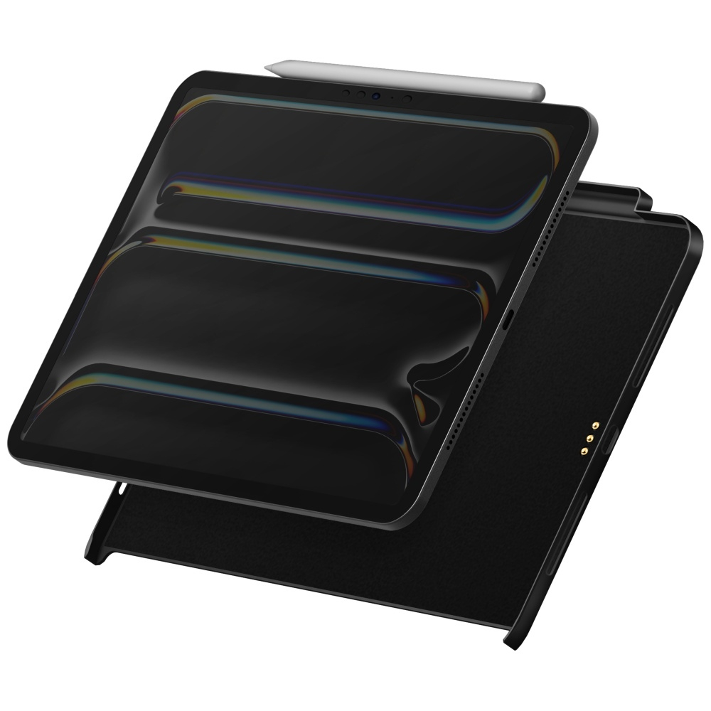 iPad Pro 13“ (2024) Hardcase Hülle Axel mit Apple Pencil Halterung (UNIQ-PDP13(M4)-AXELBLK) - Schwarz
