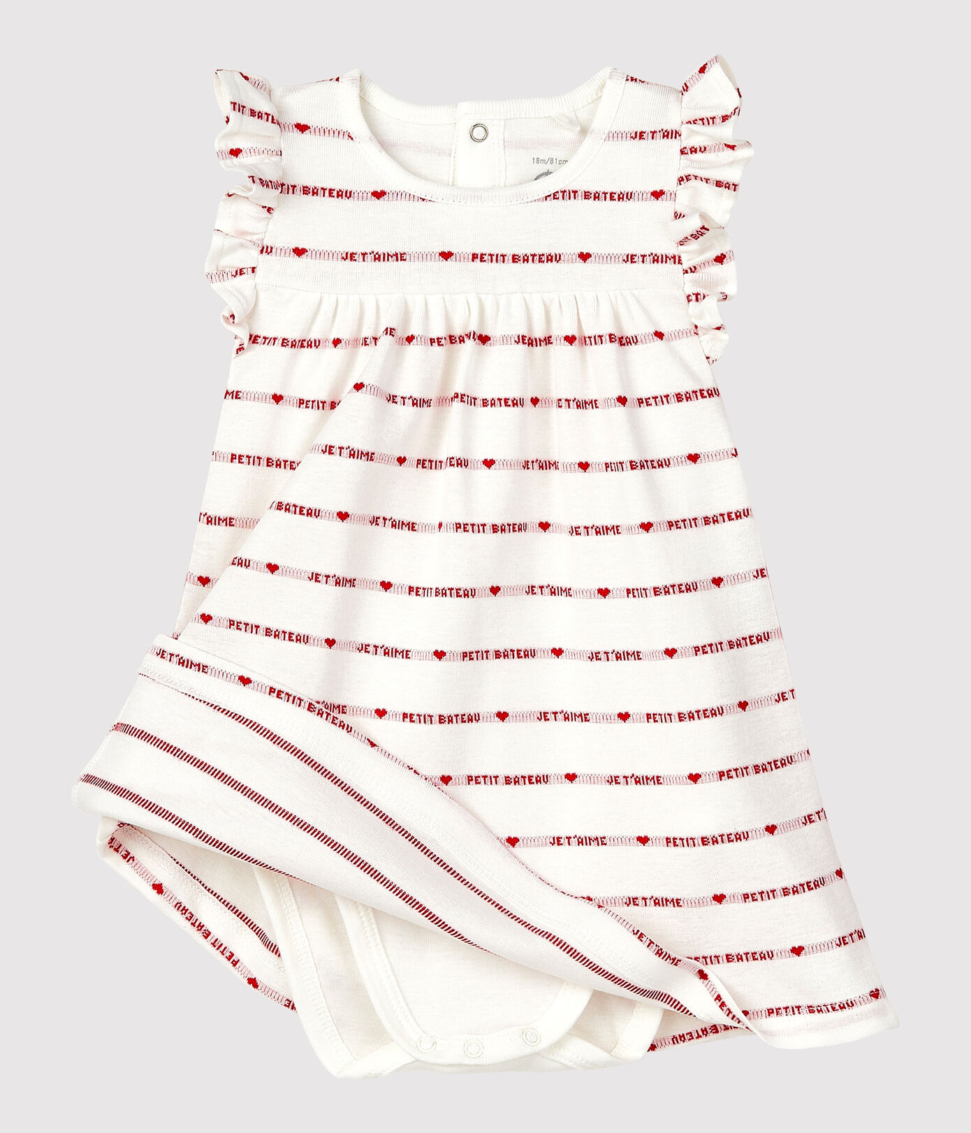 Robe body jacquard en coton bio bébé