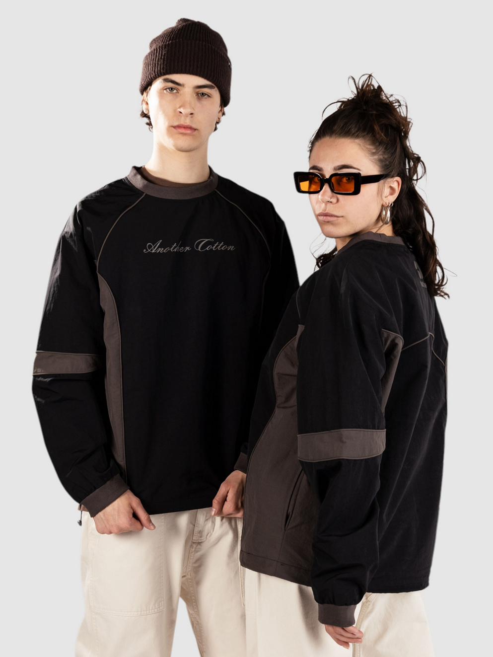 Another Cotton Lab Another Oversize Raglan Windbreaker Jacket black