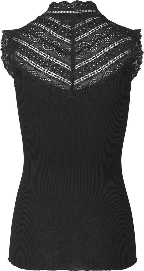 Rosemunde Silk top w/ lace Sort