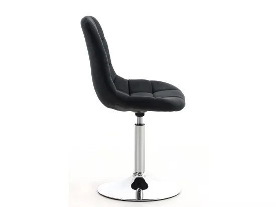 Chaise de bureau - Tissu & Métal chromé - Noir - Emil
