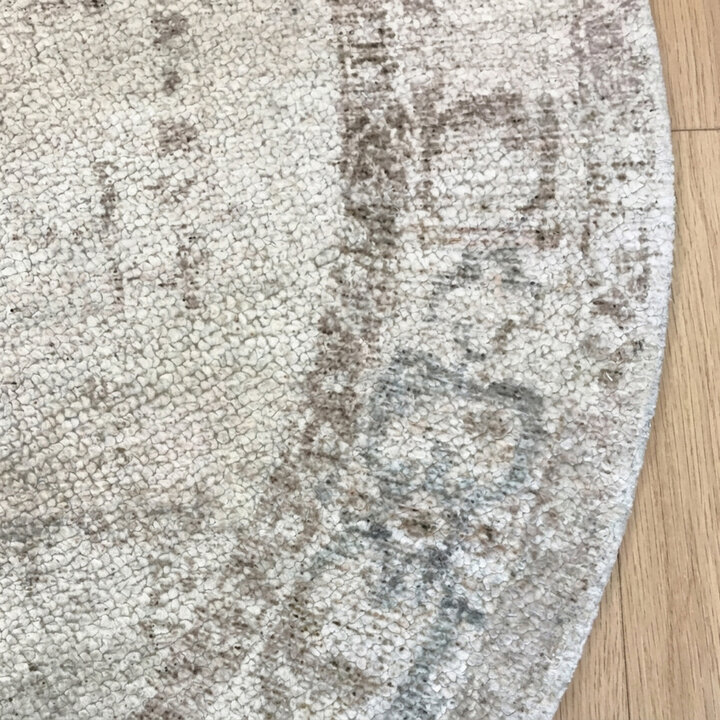 Rond vintage vloerkleed - Kyra Medaillon Taupe | Duurzaam design