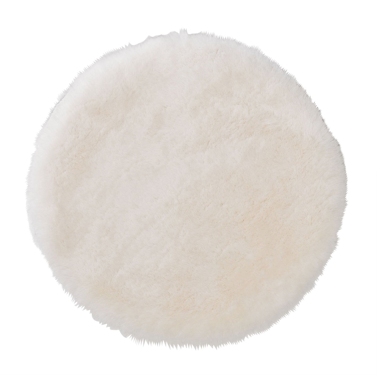 casaNOVA Kunstfell-Sitzkissenhülle 35 cm rund elfenbein