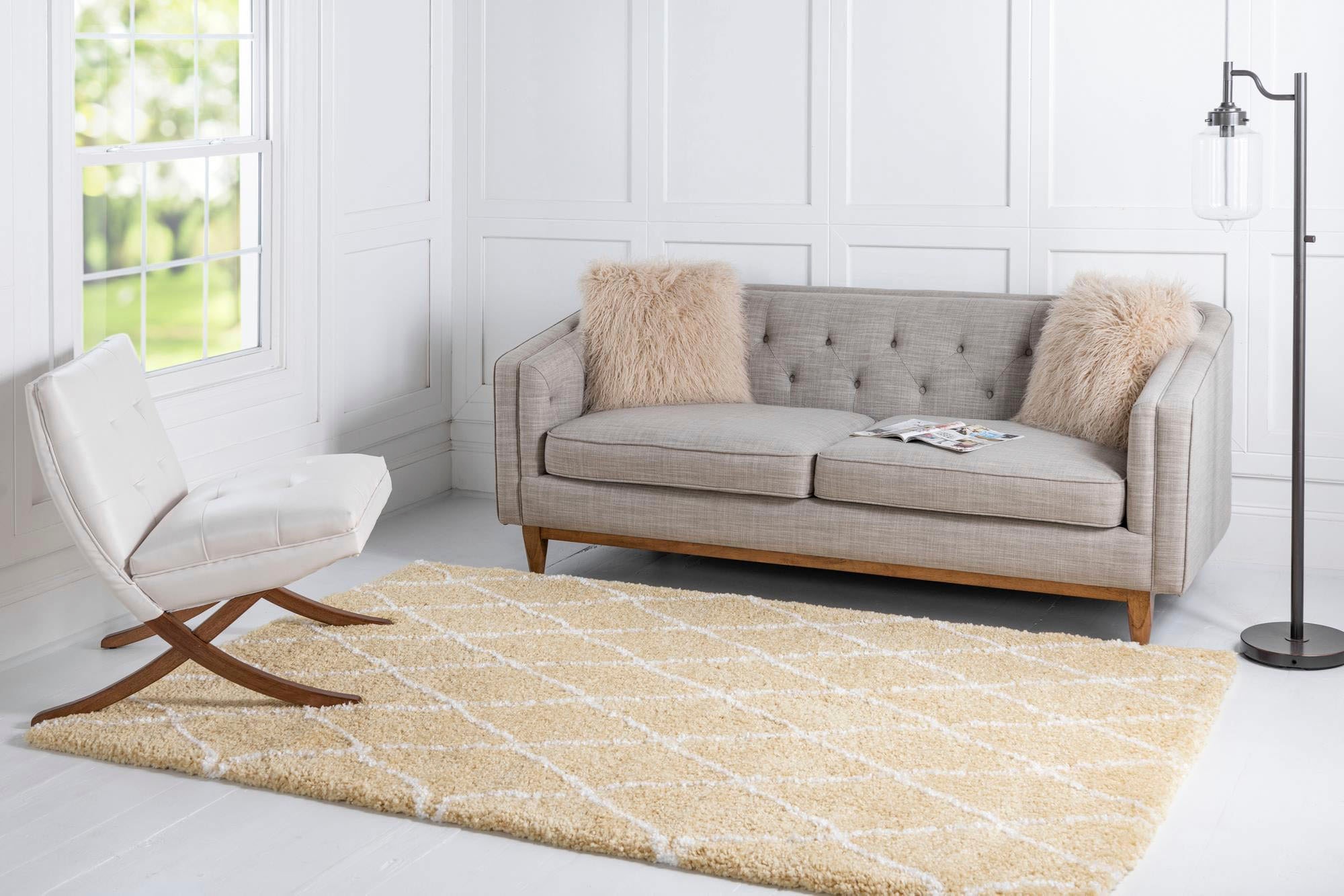 Myflair Möbel & Accessoires Hochflor-Teppich »Temara Shag, LAGERRÄUMUNG!« rechteckig 51 mm Höhe gewebt, Rauten Design, weich & kuschelig