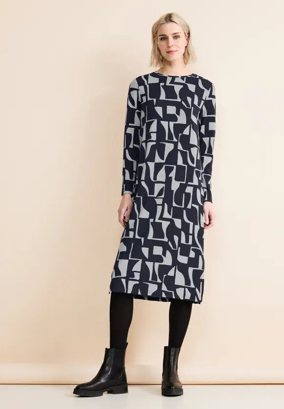Jacquard Kleid - deep blue