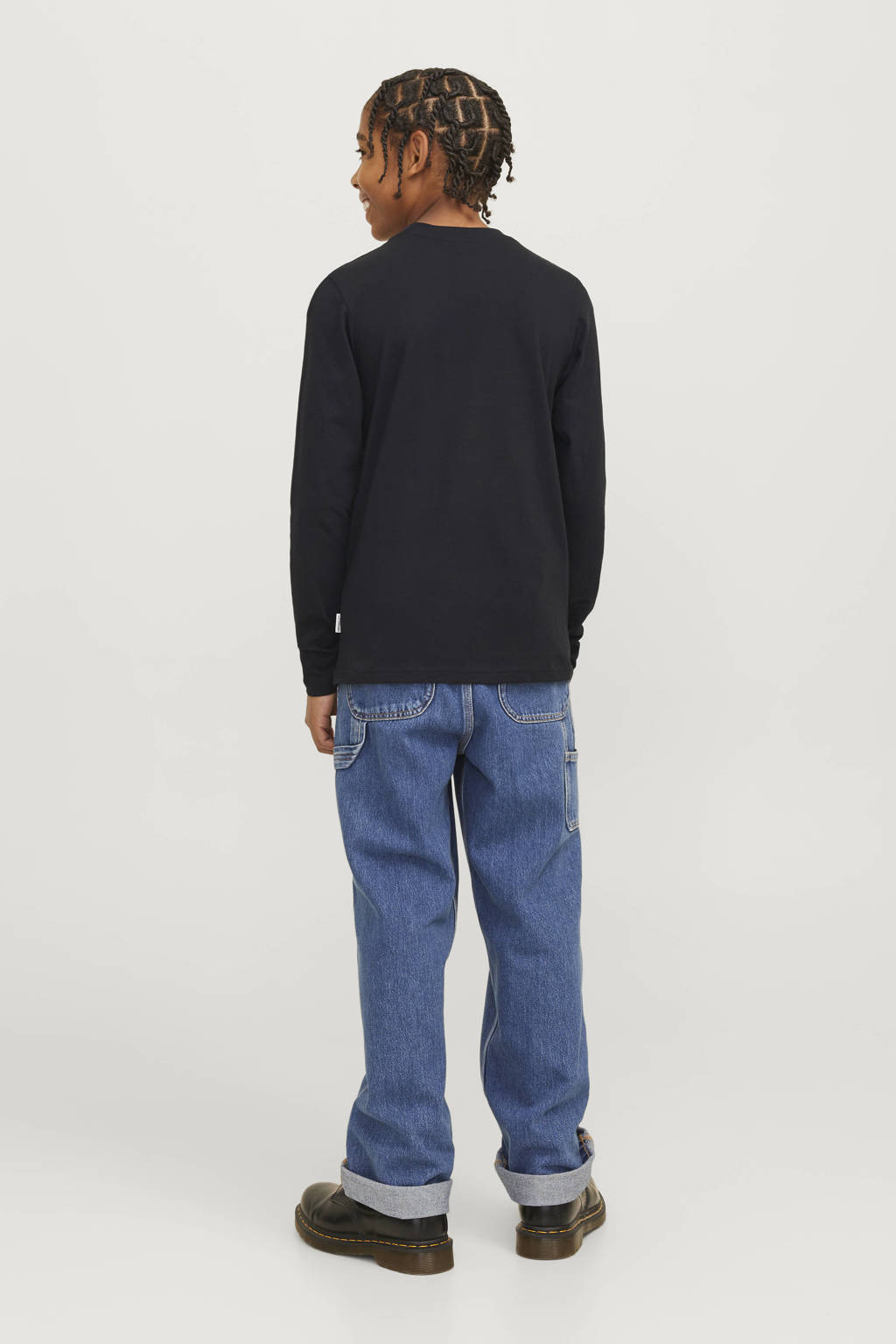 JACK & JONES longsleeve JORVESTERBRO NEWTON met logo zwart