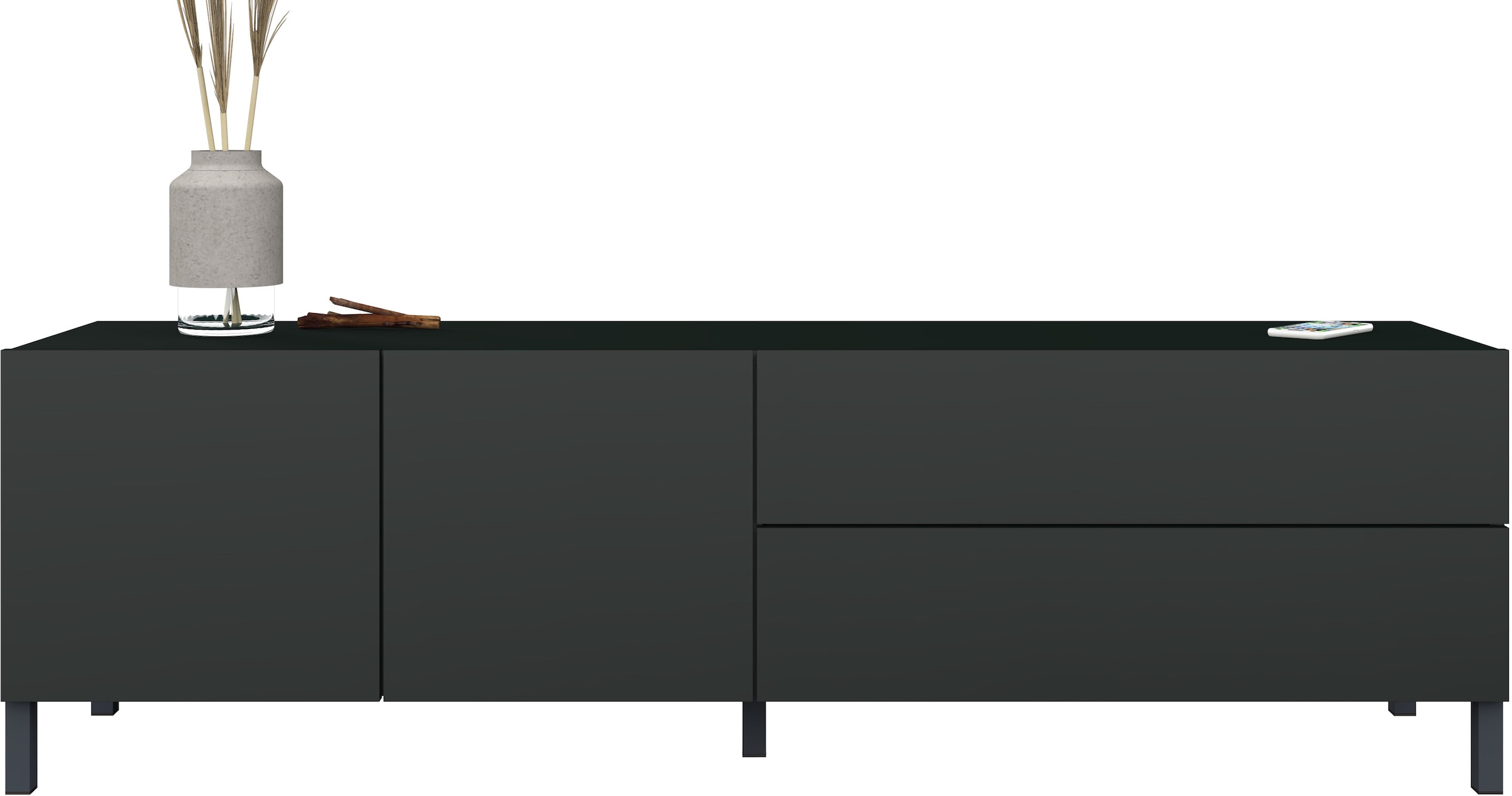 borchardt Möbel Lowboard Metallfüsse, grifflose Optik