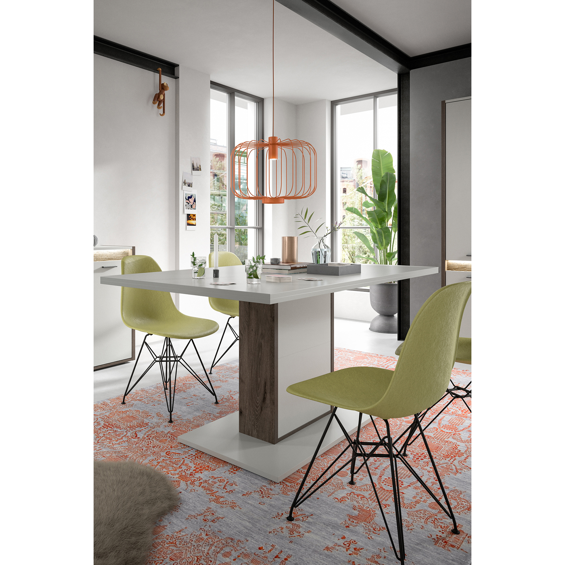 Esstisch FALCONA - hellgrau - Nox Oak - 160 cm