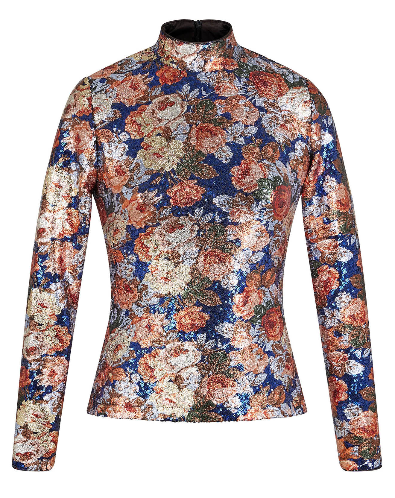 Manoush Top Roses à sequins encre