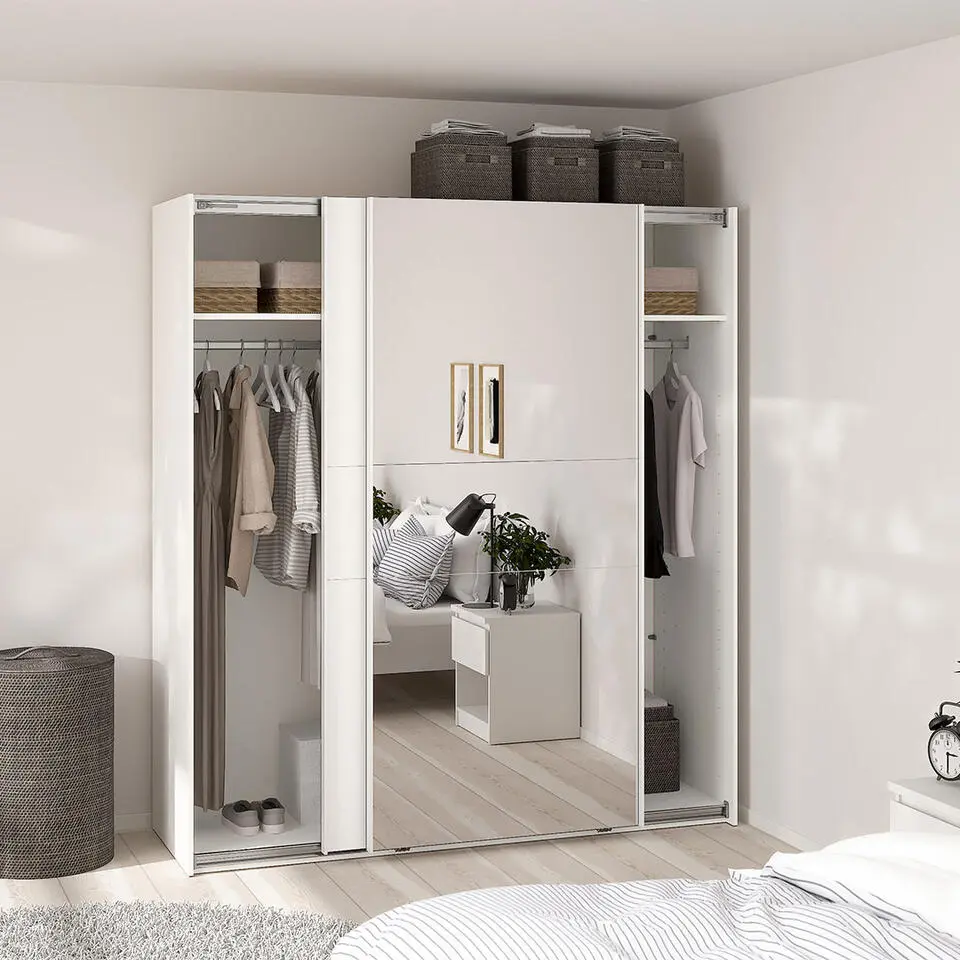 Hioshop Como schuifdeurkast 2 deuren 180x200cm wit
