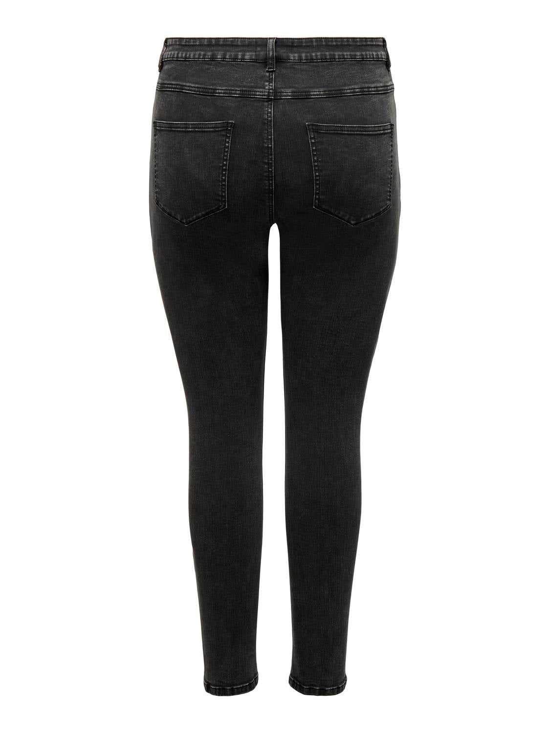 CARROSE Hohe Taille Skinny Fit Jeans Washed Black