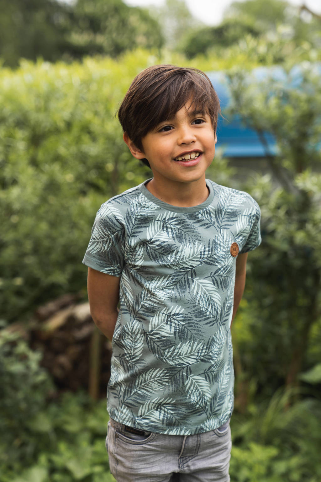Koko Noko T-shirt met all over print groen/lichtgroen