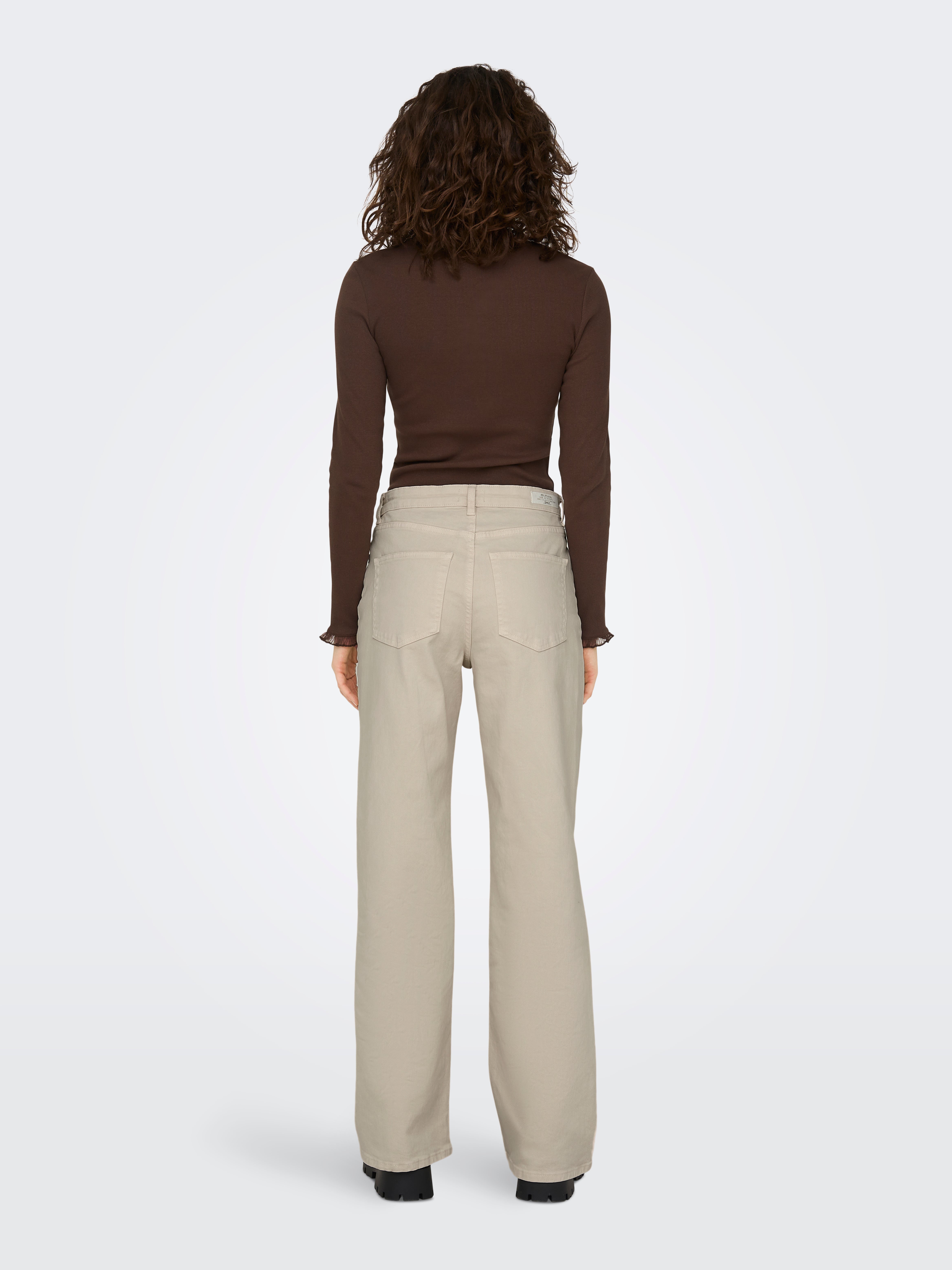 ONLJUICY Hohe Taille Weiter Beinschnitt Jeans Ecru