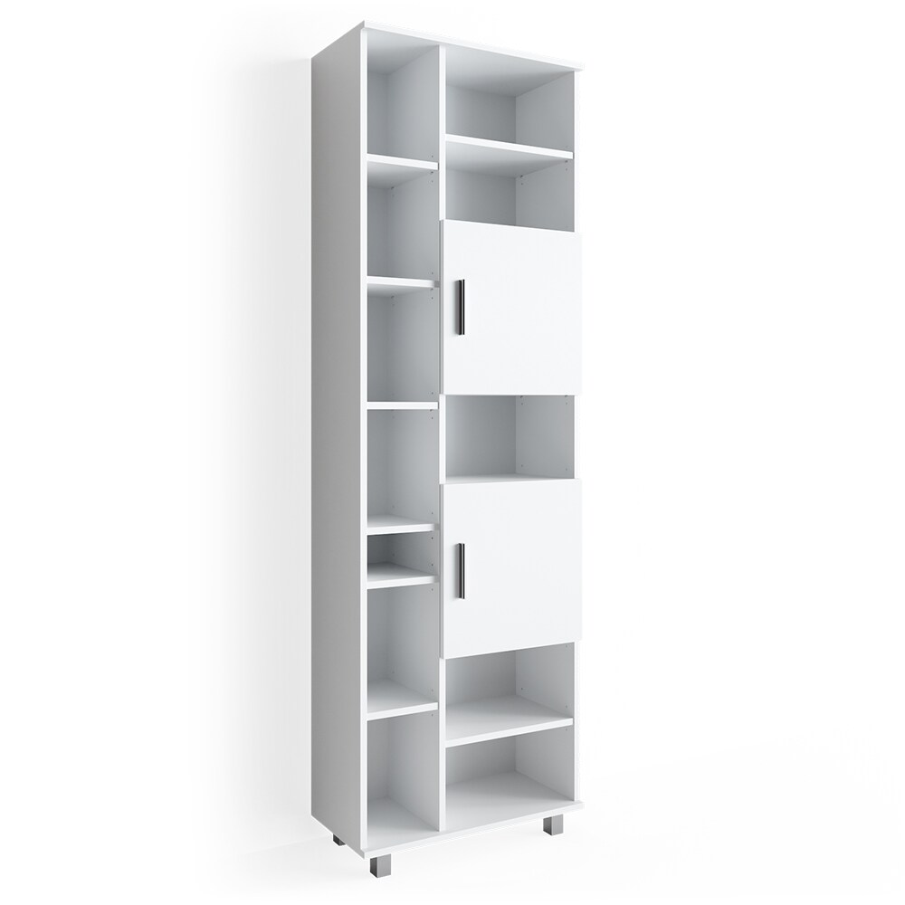 VICCO Badschrank ILIAS 190 x 60 cm Weiß - Hochschrank Regal Badregal