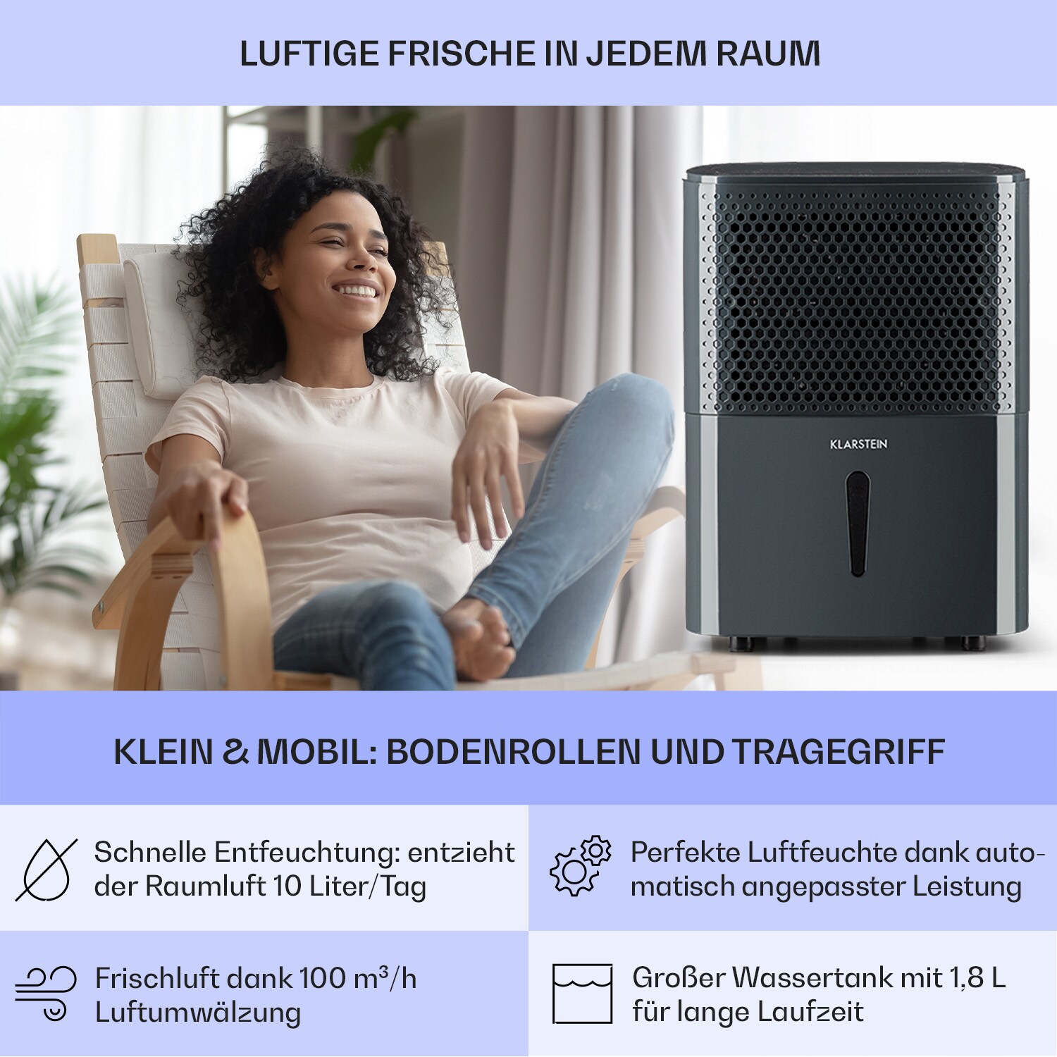 DryFy 10 Luftentfeuchter Dehumidifier 240W 10l/d 100m³/h 15-20m²