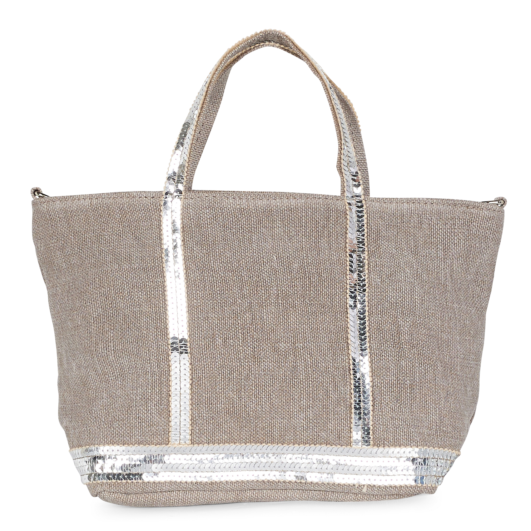 Cabas XS à sequins en lin | Gris