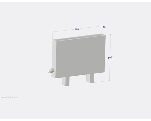 Licon Heat KORALINE Optimal LKO Nieuwe vrijstaande convectorkachel H 500 x L 600 x D 80 mm wit