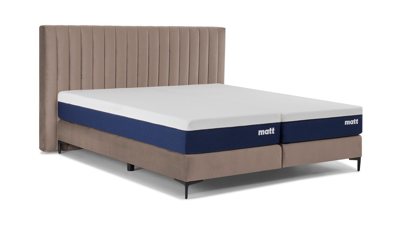 Matt Sleeps Boxspring Velvet stroken met matras Matt beige