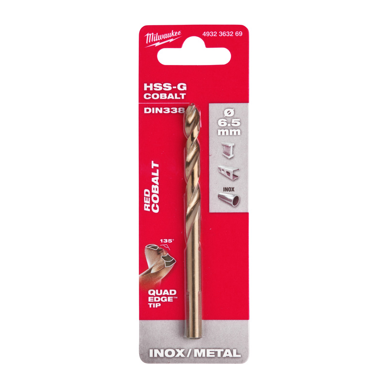 Milwaukee metaalboor HSS-GC RED Cobalt 6.5x101mm