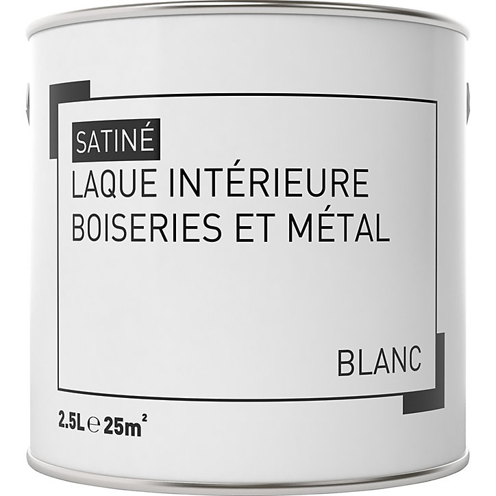 Laque intérieure bois et métal satin blanc 2,5L