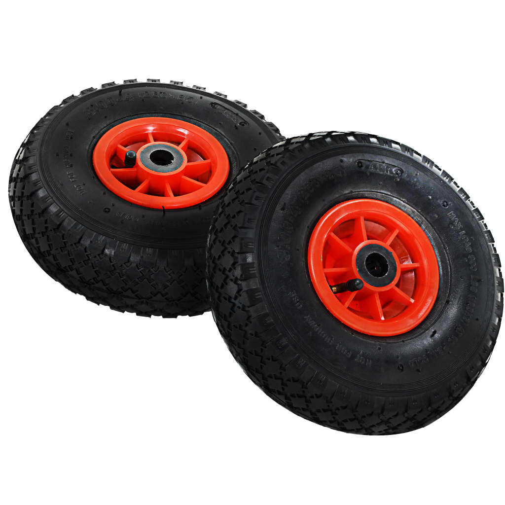 vidaXL Transportwagenwielen, 2 stuks, rubber, 3.00-4 (245x82)