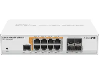 MikroTik Cloud Router Switch CRS112-8P-4S-IN - Switch - L3 - Administreret - 8 x 10/100/1000 (PoE)   4 x SFP - desktop, monterbar på stativ - PoE  - DC-strøm