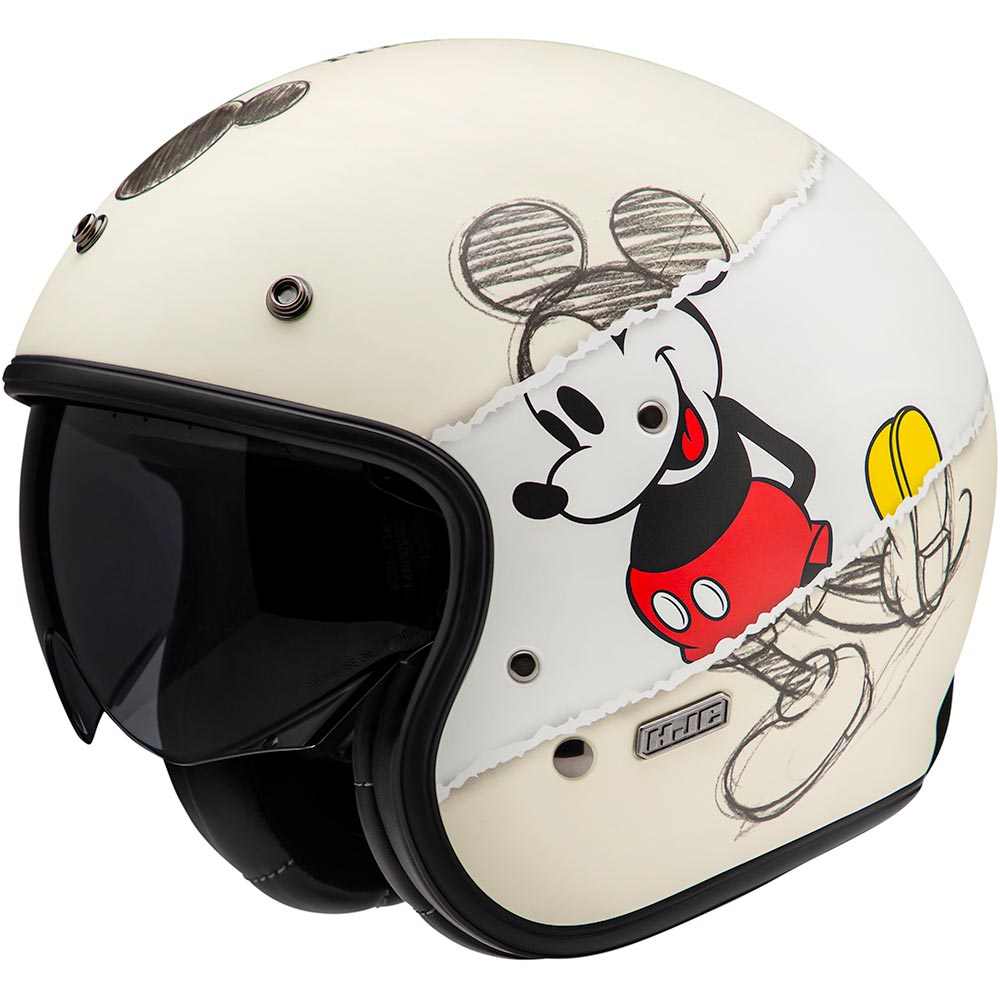 HJC - Casque V31 Mickey Sketch Beige / Blanc / Noir / Rouge / Jaune