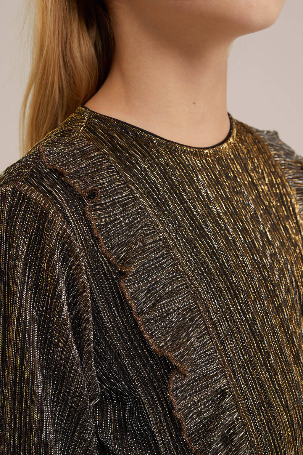 WE Fashion semi-transparante jurk goud