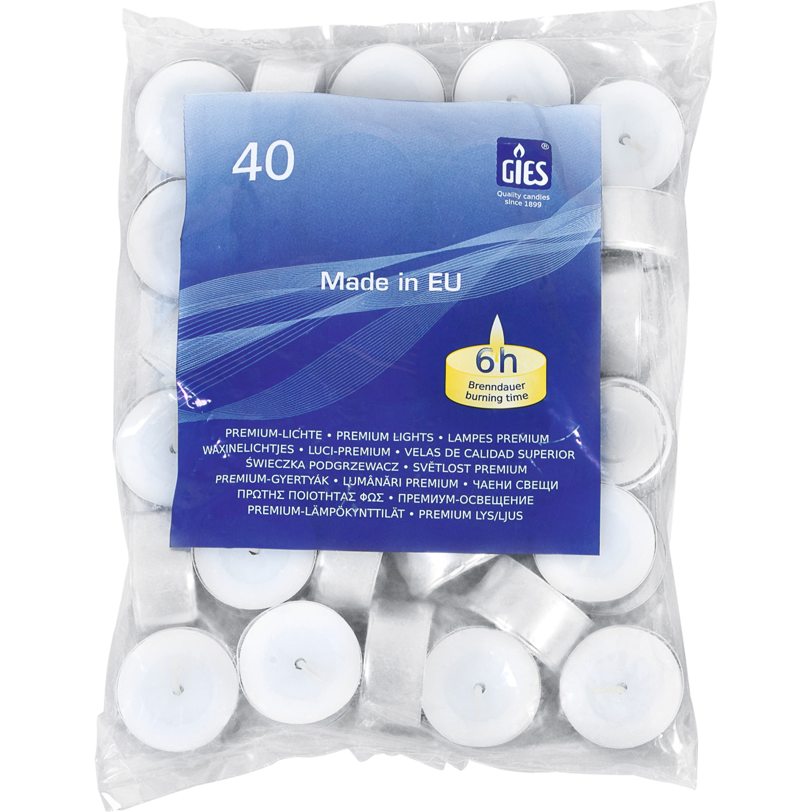 Premium-Teelichter, 40 Stück